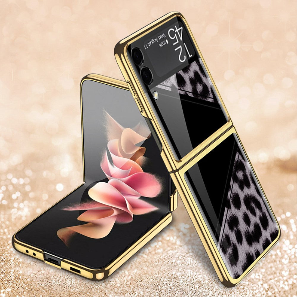 Луксозен Калъф за Samsung Galaxy Z Flip 3, GKK Tempered Leopard Case, Цветен (2)
