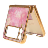 Блестящ Калъф с Пръстен за Samsung Z Flip 3, Glitter Marble Case, Розов (5)