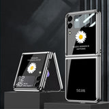 Калъф за Samsung Galaxy Z Flip 3, GKK Tempered Daisy Case, Черен (2)