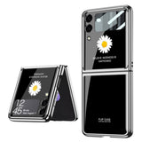 Калъф за Samsung Galaxy Z Flip 3, GKK Tempered Daisy Case, Черен