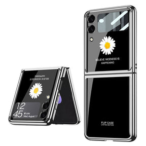 Калъф за Samsung Galaxy Z Flip 3, GKK Tempered Daisy Case, Черен