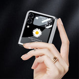 Калъф за Samsung Galaxy Z Flip 3, GKK Tempered Daisy Case, Черен (3)