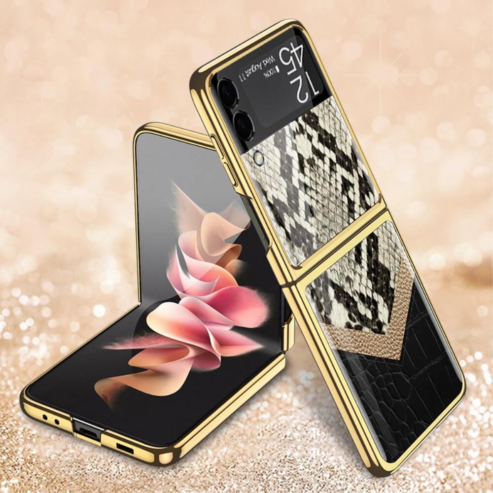 Луксозен Калъф за Samsung Galaxy Z Flip 3, GKK Tempered Snake Case, Цветен (2)