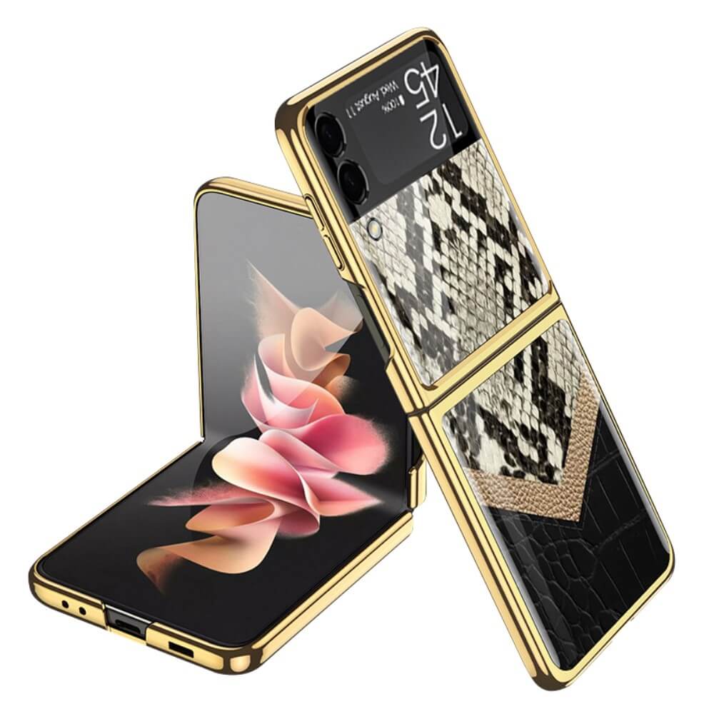 Луксозен Калъф за Samsung Galaxy Z Flip 3, GKK Tempered Snake Case, Цветен