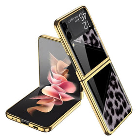 Луксозен Калъф за Samsung Galaxy Z Flip 3, GKK Tempered Leopard Case, Цветен