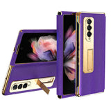 Кожен Калъф с Поставка за Samsung Z Fold 3, GKK Leather Case, Лилав (2)