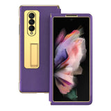 Кожен Калъф с Поставка за Samsung Z Fold 3, GKK Leather Case, Лилав