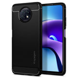 Противоударен Калъф за Xiaomi Redmi Note 9T, Spigen Rugged Armor Case, Черен