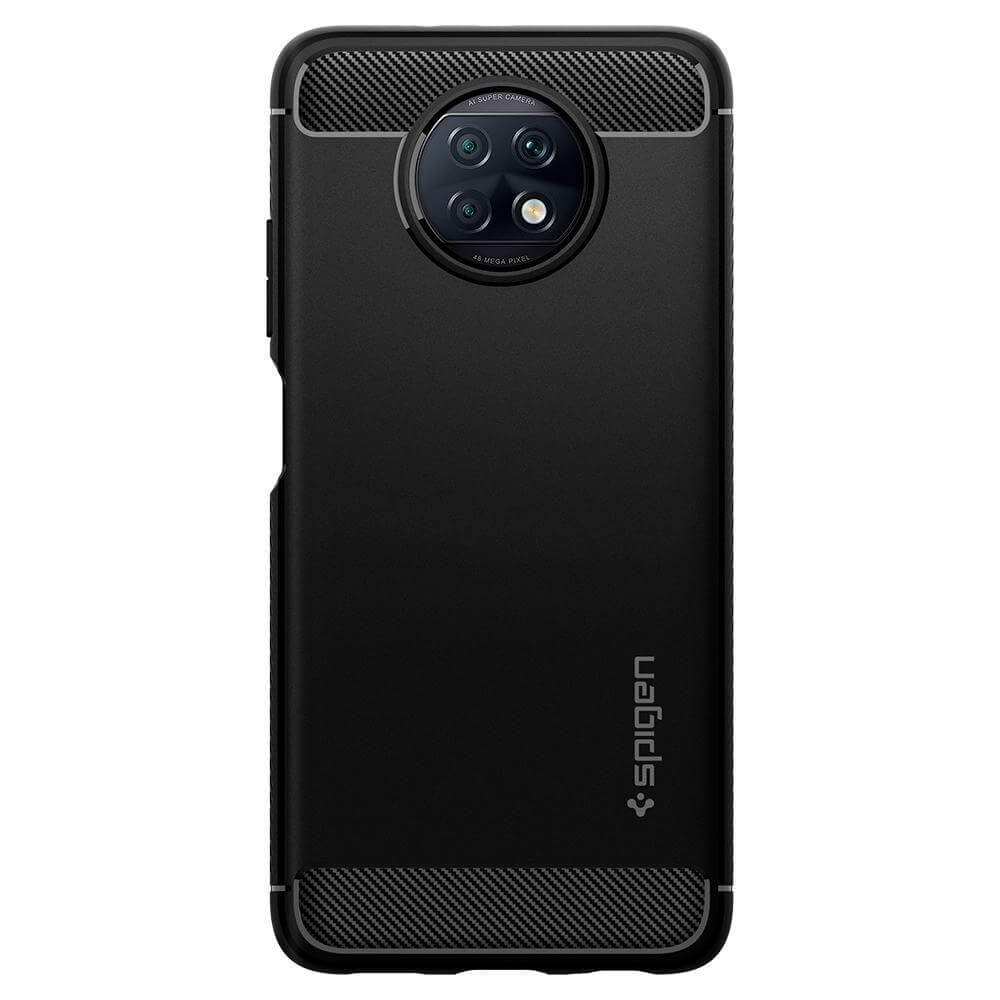 Противоударен Калъф за Xiaomi Redmi Note 9T, Spigen Rugged Armor Case, Черен (2)