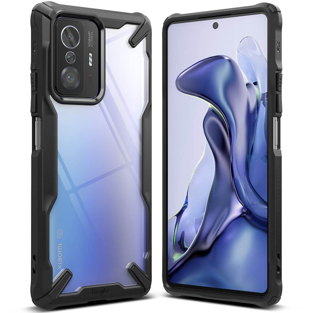 Противоударен Калъф за Xiaomi 11T, Ringke Fusion X Case, Черен (2)