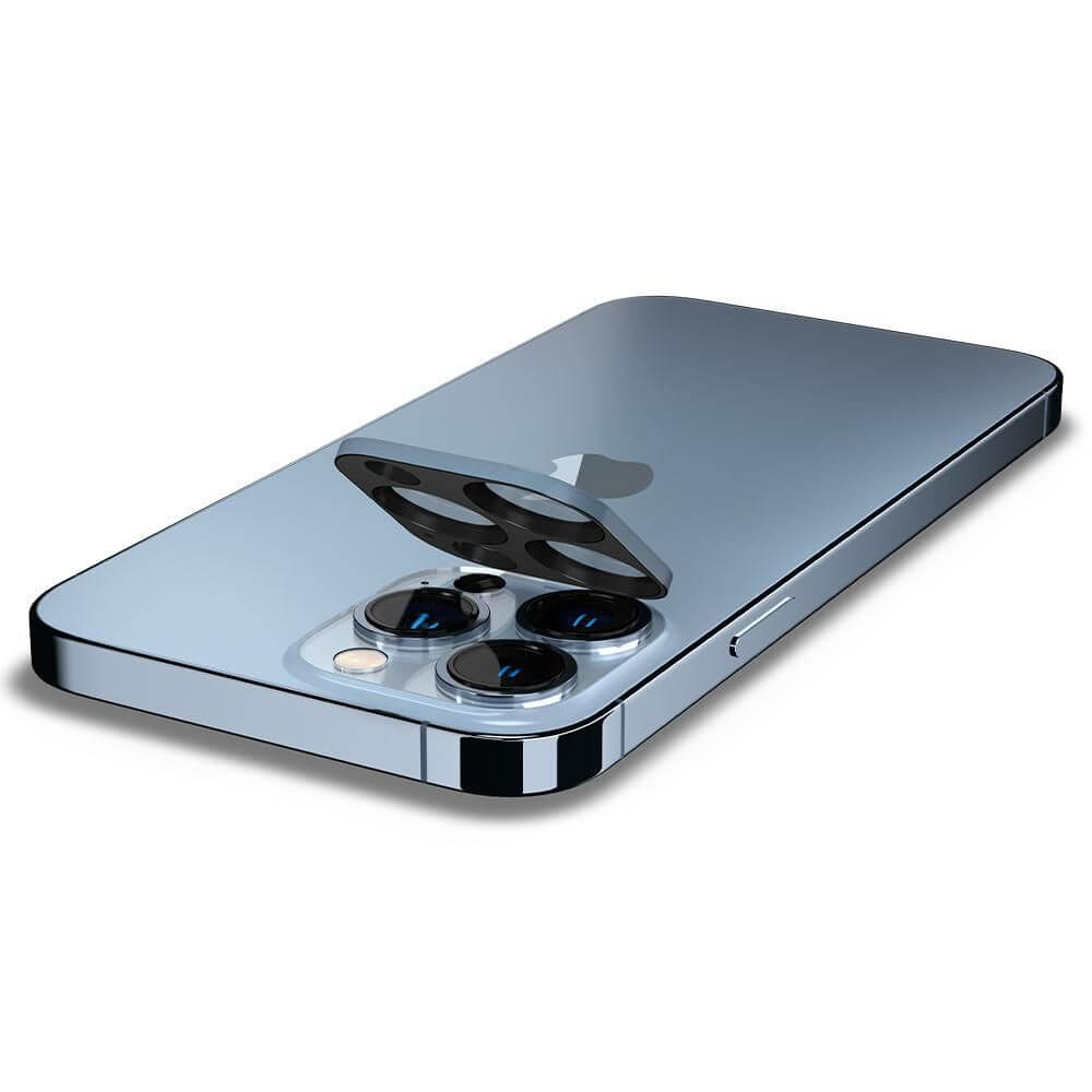 Протектор за Камерата на iPhone 13 Pro, Spigen EZ Fit Optik Pro Glass tR 2бр., Син (5)