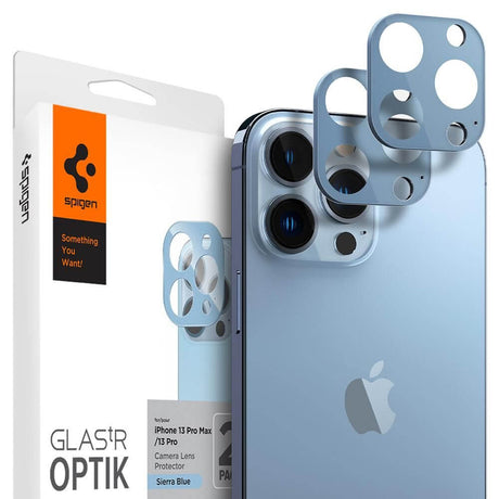 Протектор за Камерата на iPhone 13 Pro, Spigen EZ Fit Optik Pro Glass tR 2бр., Син