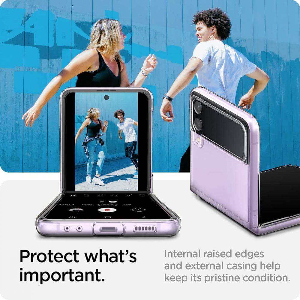 Тънък Калъф за Samsung Z Flip 3, Spigen Air Skin Case, Прозрачен (8)