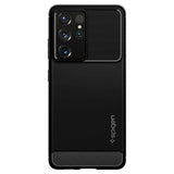 Противоударен Силиконов Калъф за Samsung S21 Ultra, Spigen Rugged Armor Case, Черен (2)