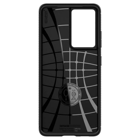 Противоударен Силиконов Калъф за Samsung S21 Ultra, Spigen Rugged Armor Case, Черен (6)