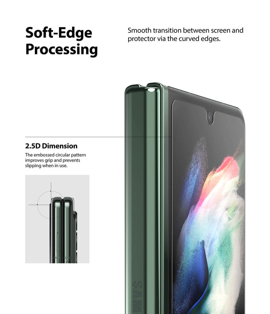Стъклен Протектор за Samsung Z Fold 3, Ringke ID Glass, Прозрачен (2)