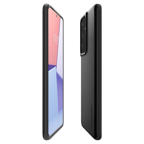 Противоударен Калъф за Samsung S21 Ultra, Spigen Thin Fit Case, Черен (5)