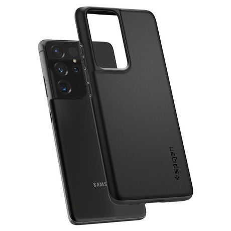 Противоударен Калъф за Samsung S21 Ultra, Spigen Thin Fit Case, Черен (2)