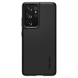 Противоударен Калъф за Samsung S21 Ultra, Spigen Thin Fit Case, Черен (4)