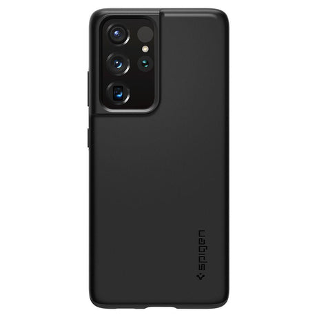 Противоударен Калъф за Samsung S21 Ultra, Spigen Thin Fit Case, Черен (4)