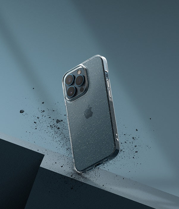 Противоударен Блестящ Калъф за iPhone 13 Pro, Ringke Air Glitter Case, Прозрачен (5)