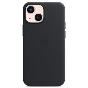 Оригинален Кожен Калъф за Apple iPhone 13, Leather Magsafe Case MM183ZM/A, Черен