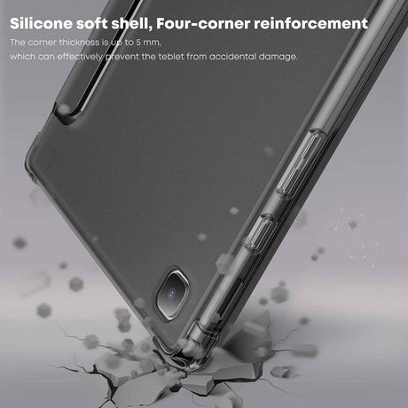 Кожен Калъф за Samsung Tab A7 10.4", Infiland Smart Case, Черен (6)